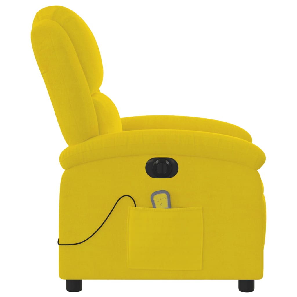 Fauteuil inclinable de massage électrique jaune velours Fauteuils vidaXL   