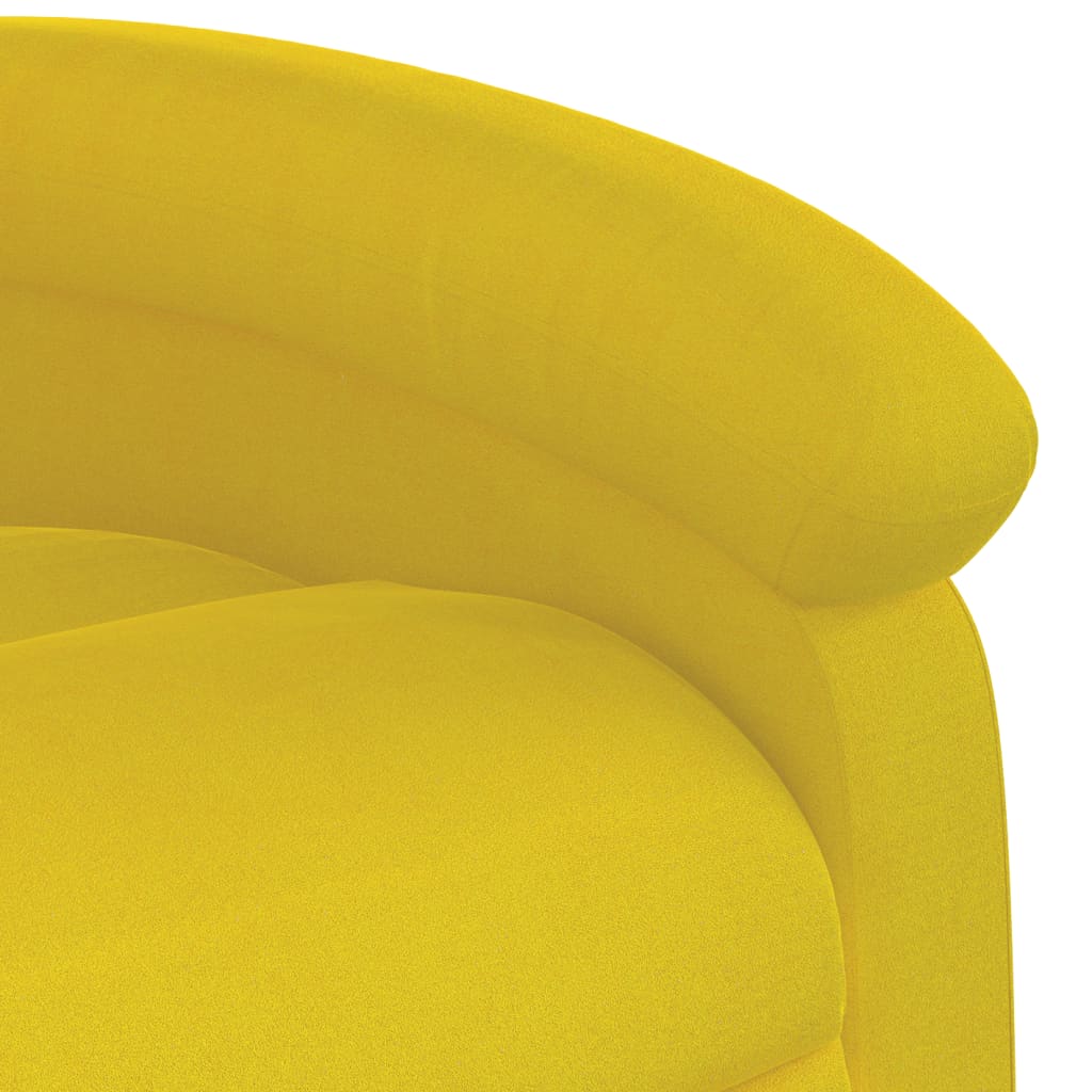 Fauteuil inclinable de massage électrique jaune velours Fauteuils vidaXL   