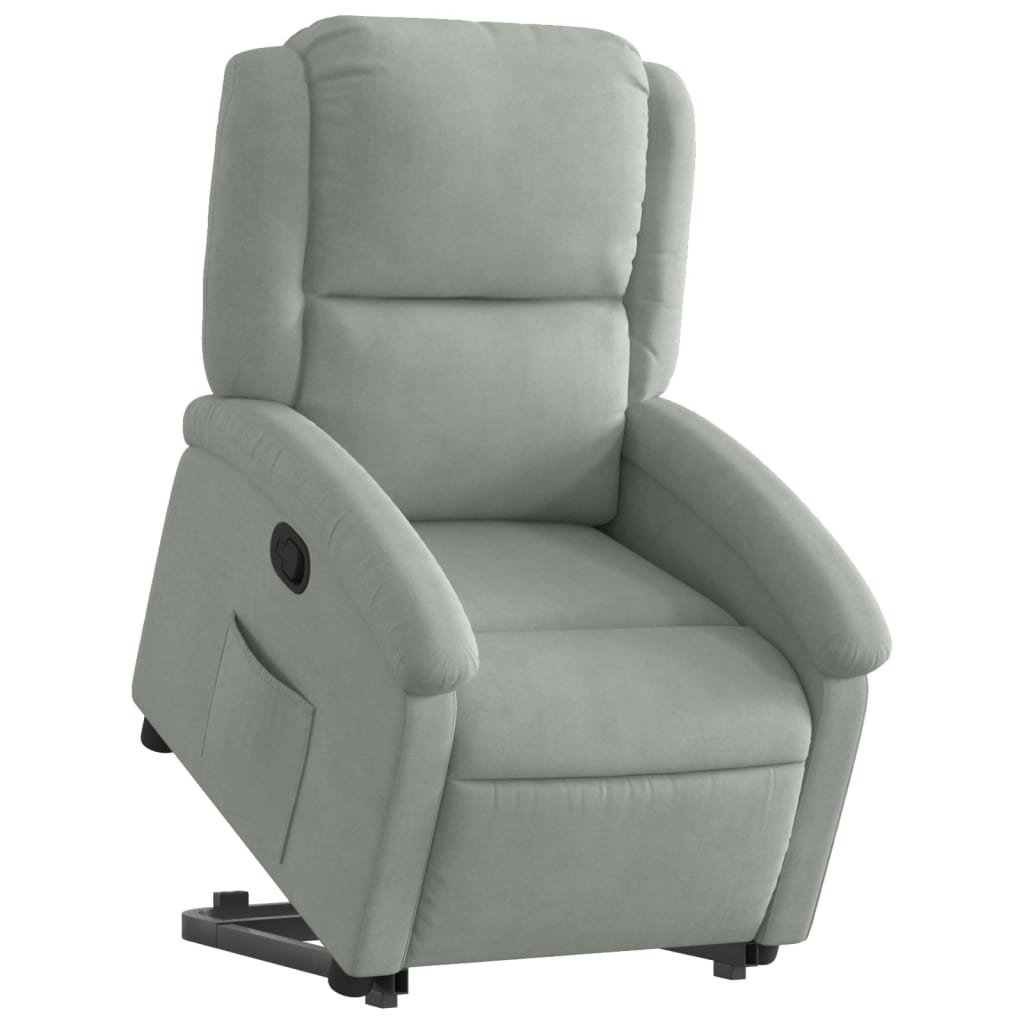 Fauteuil inclinable Gris clair Velours Fauteuils vidaXL   