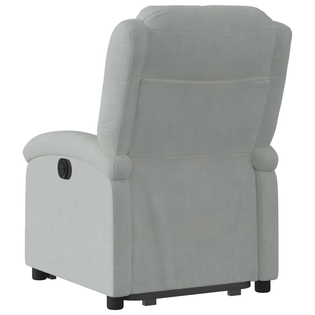 Fauteuil inclinable Gris clair Velours Fauteuils vidaXL   