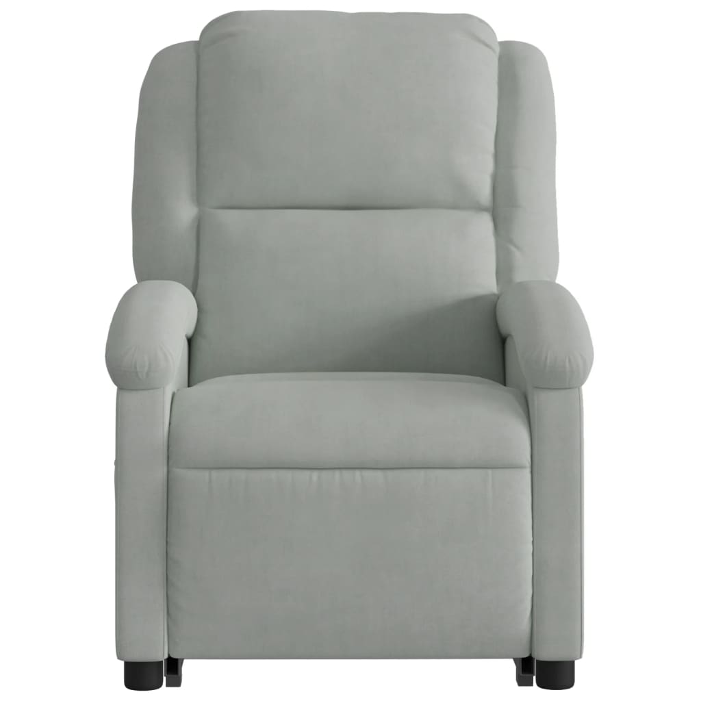 Fauteuil inclinable Gris clair Velours Fauteuils vidaXL   