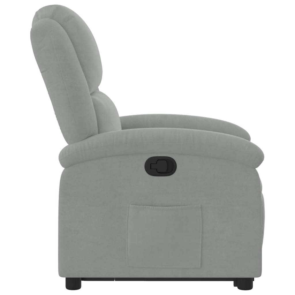 Fauteuil inclinable Gris clair Velours Fauteuils vidaXL   