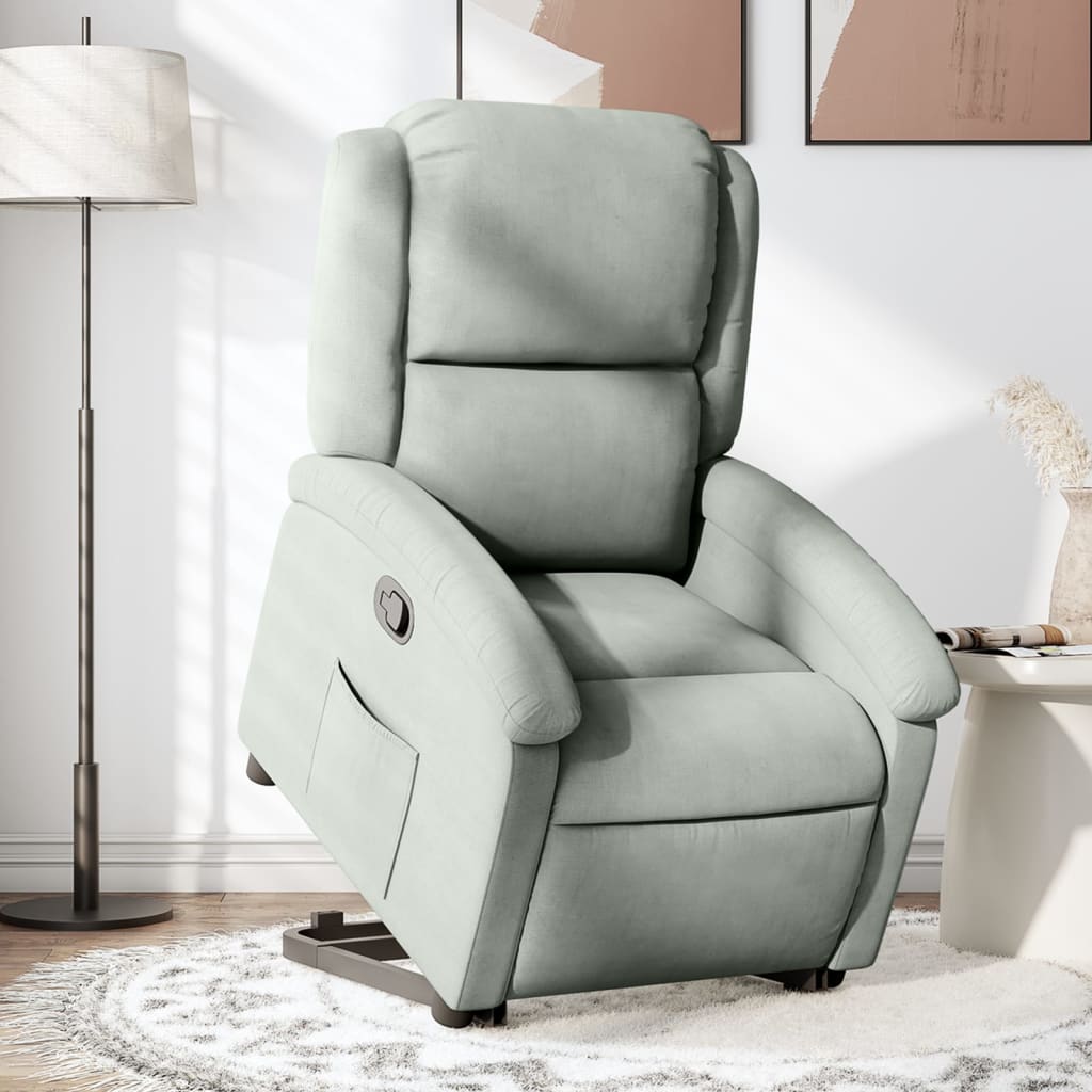 Fauteuil inclinable Gris clair Velours Fauteuils vidaXL   