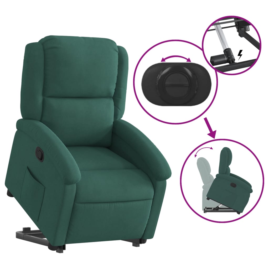 Fauteuil inclinable Vert foncé Velours - Xios Store SNC