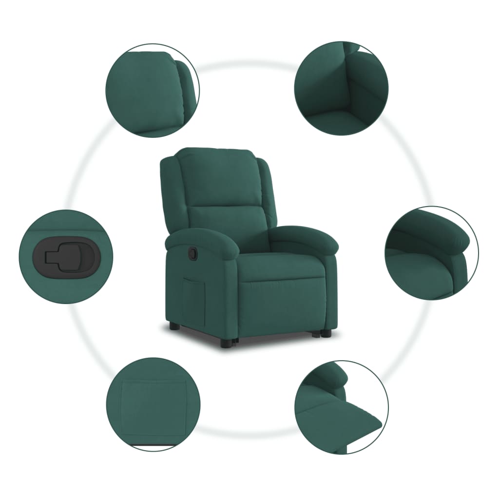 Fauteuil inclinable Vert foncé Velours - Xios Store SNC