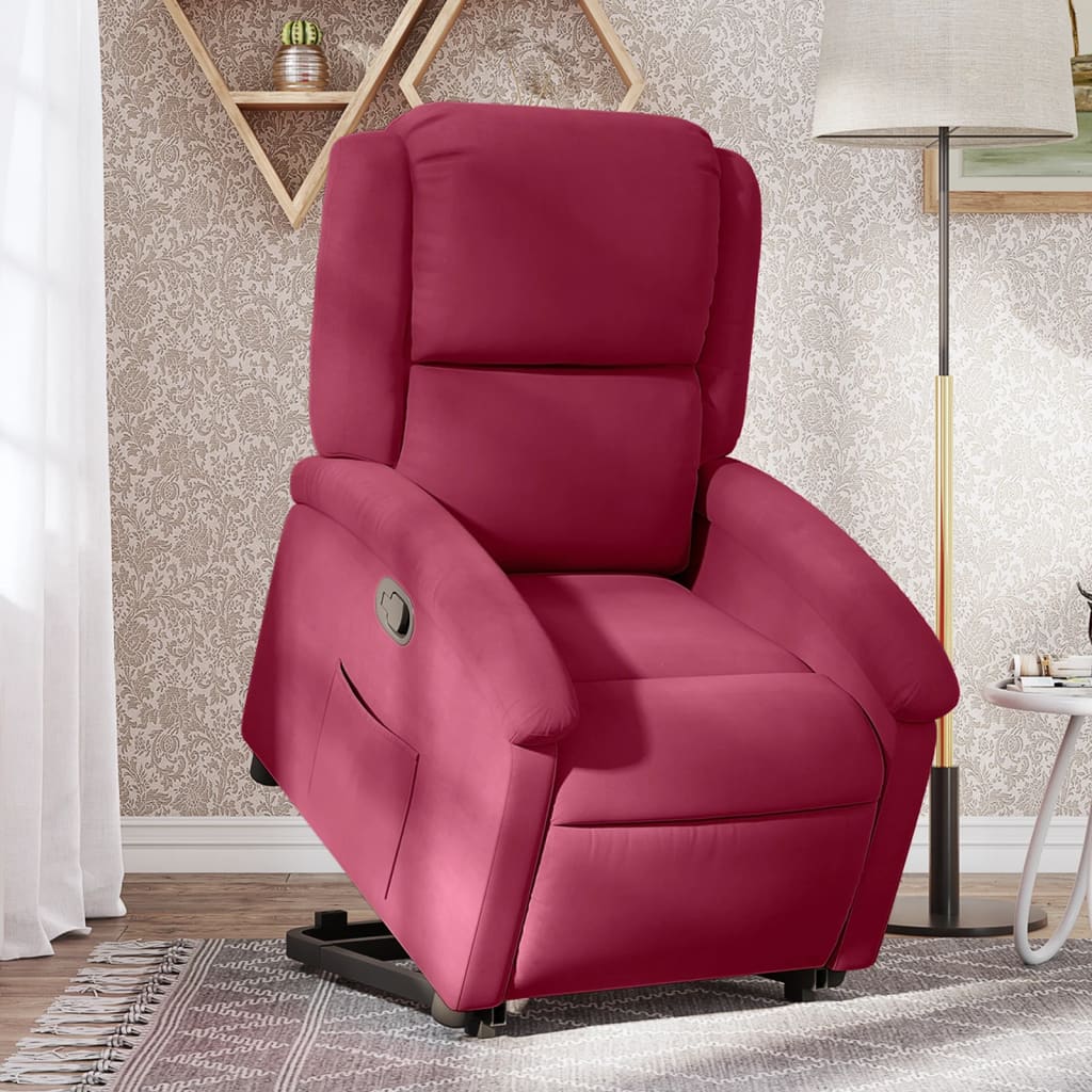 Fauteuil inclinable Rouge bordeaux Velours - Xios Store SNC