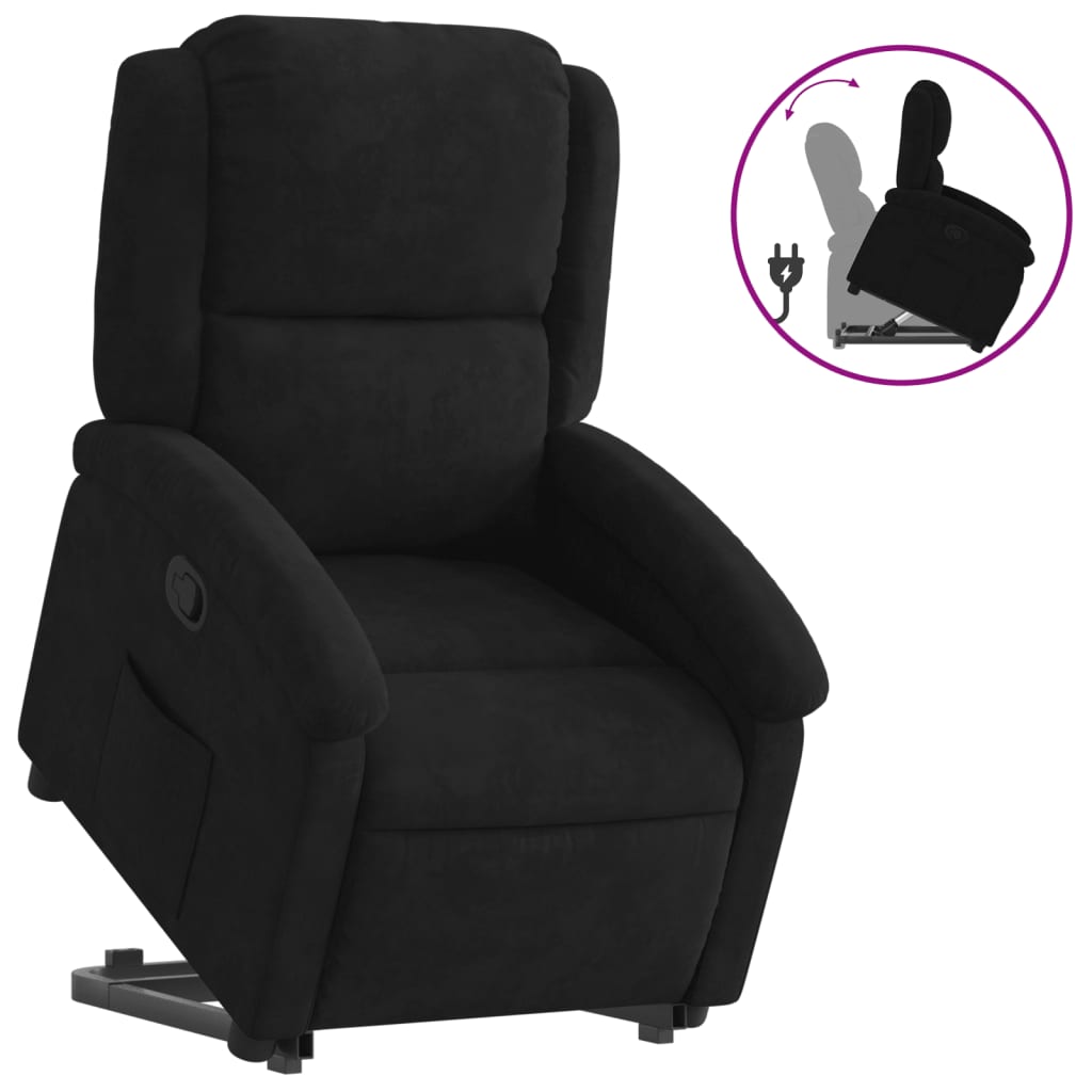 Fauteuil inclinable Noir Velours - Xios Store SNC