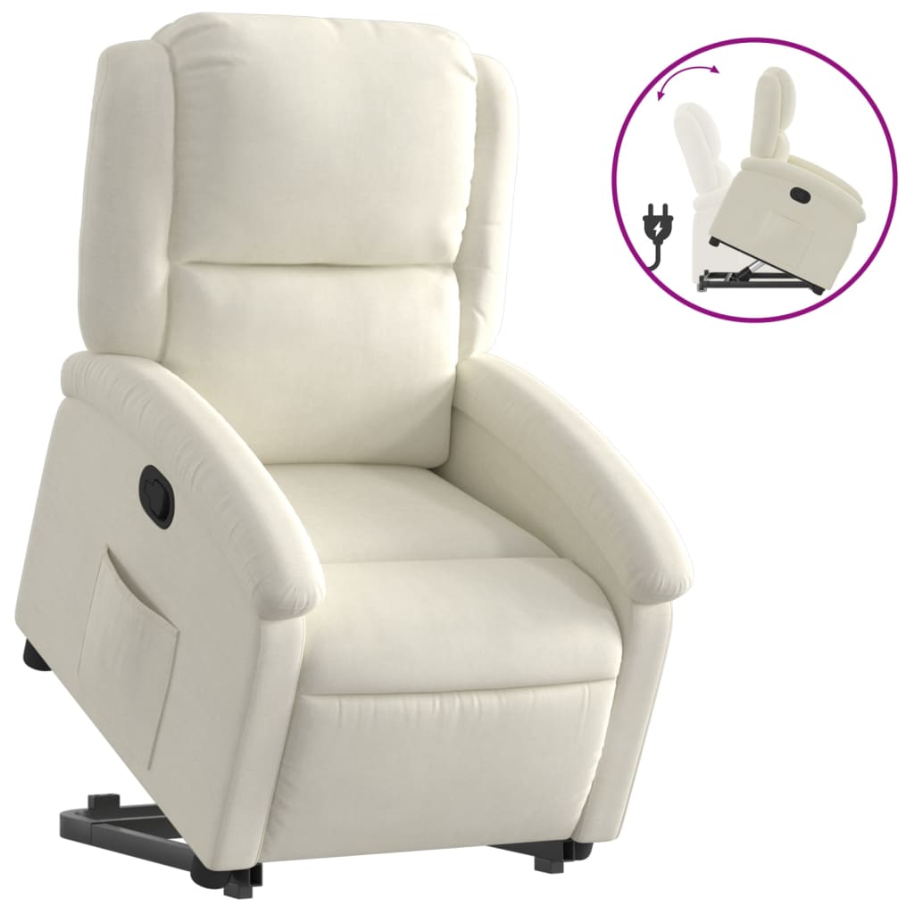 Fauteuil inclinable Crème Velours - Xios Store SNC