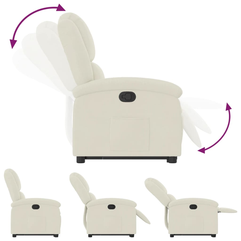 Fauteuil inclinable Crème Velours - Xios Store SNC