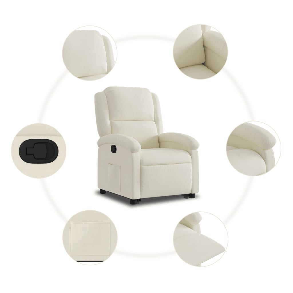 Fauteuil inclinable Crème Velours - Xios Store SNC