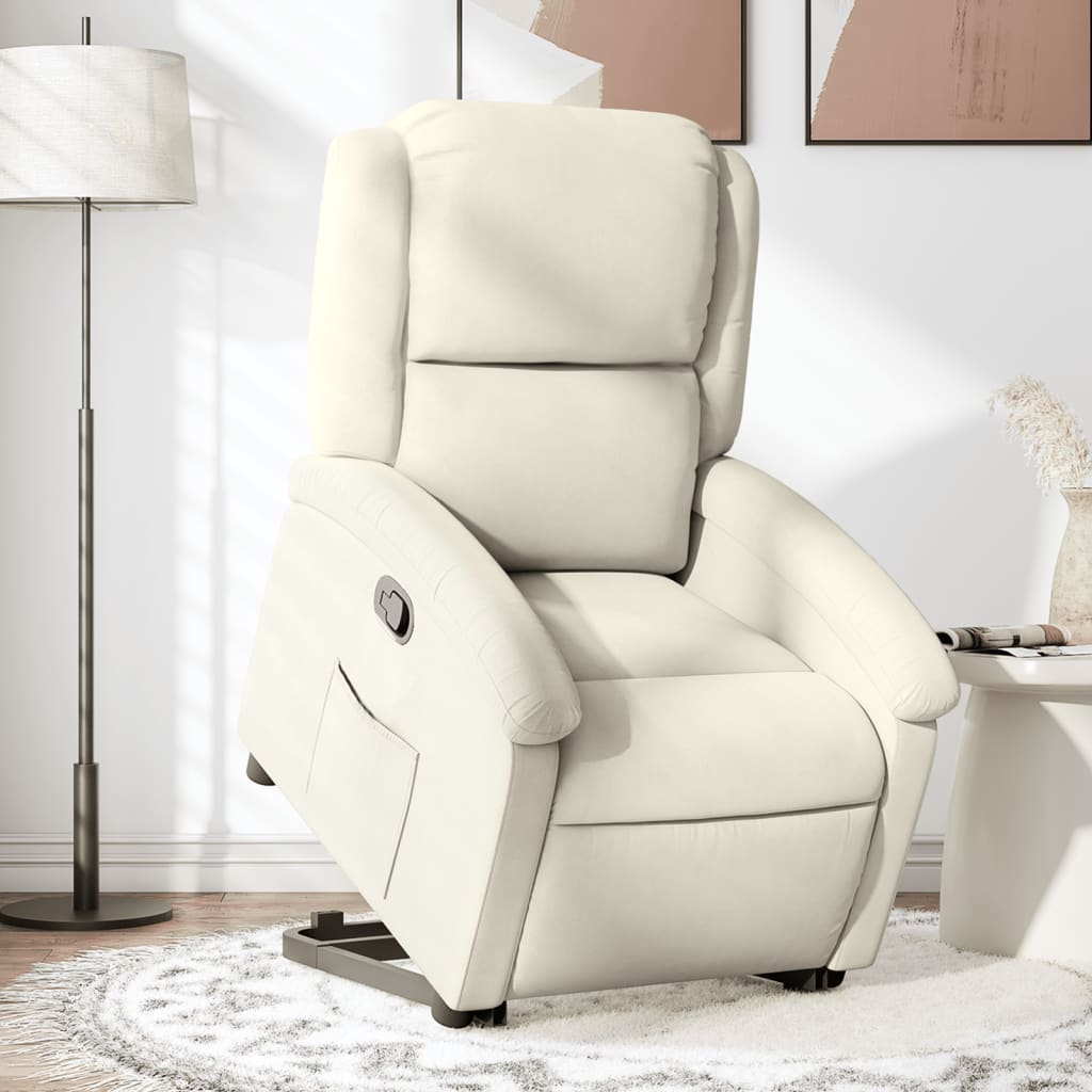 Fauteuil inclinable Crème Velours - Xios Store SNC