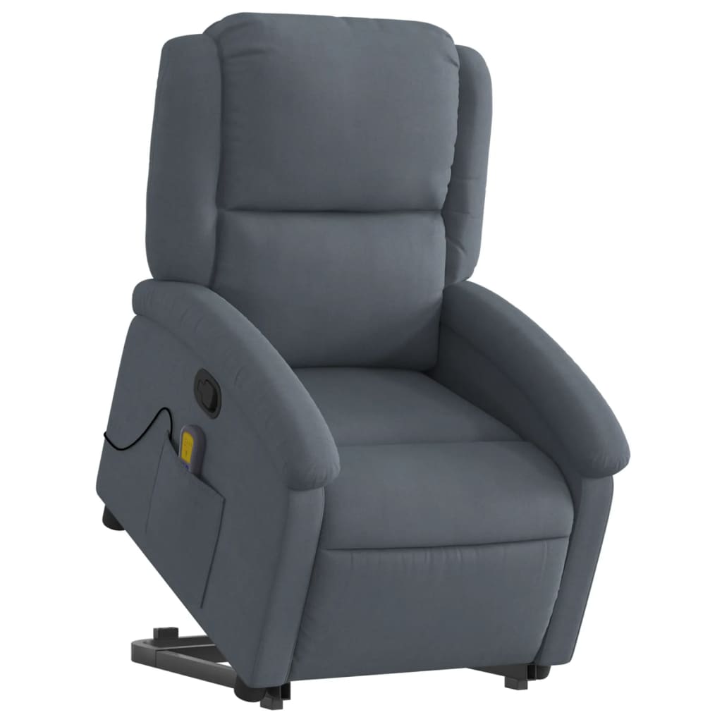 Fauteuil de massage inclinable Gris foncé Velours Fauteuils vidaXL   