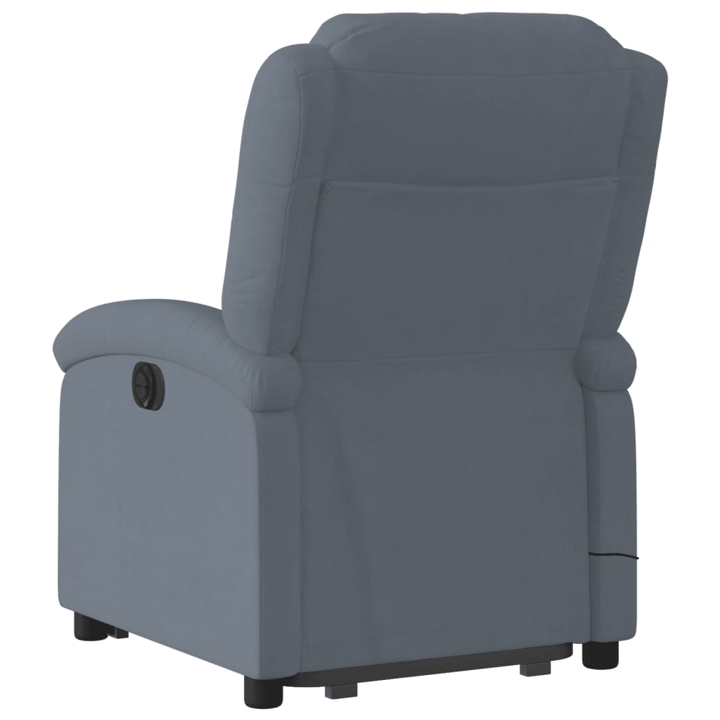 Fauteuil de massage inclinable Gris foncé Velours Fauteuils vidaXL   