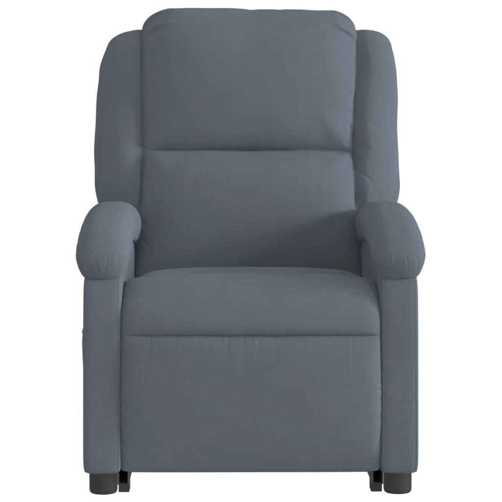 Fauteuil de massage inclinable Gris foncé Velours Fauteuils vidaXL   