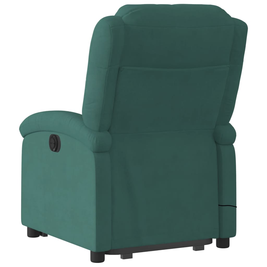 Fauteuil de massage inclinable Vert foncé Velours Fauteuils vidaXL   