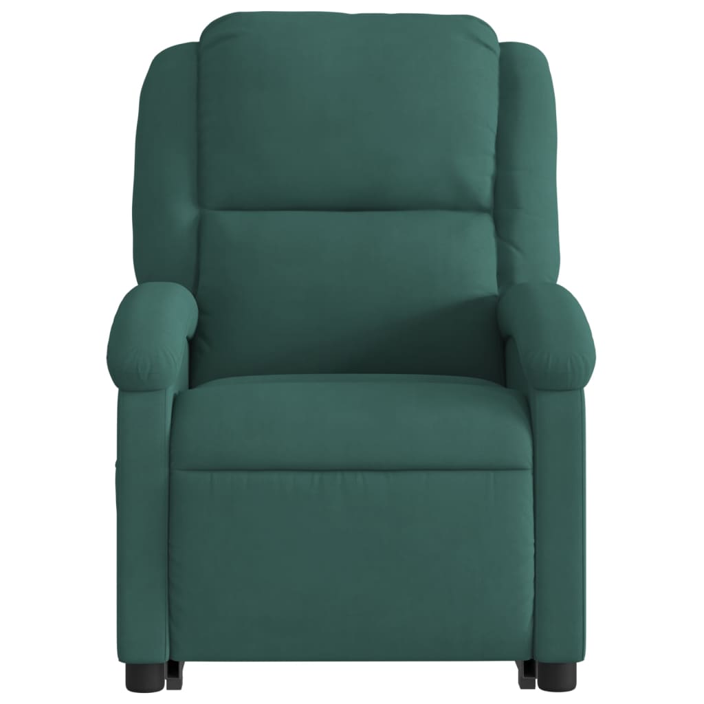 Fauteuil de massage inclinable Vert foncé Velours Fauteuils vidaXL   