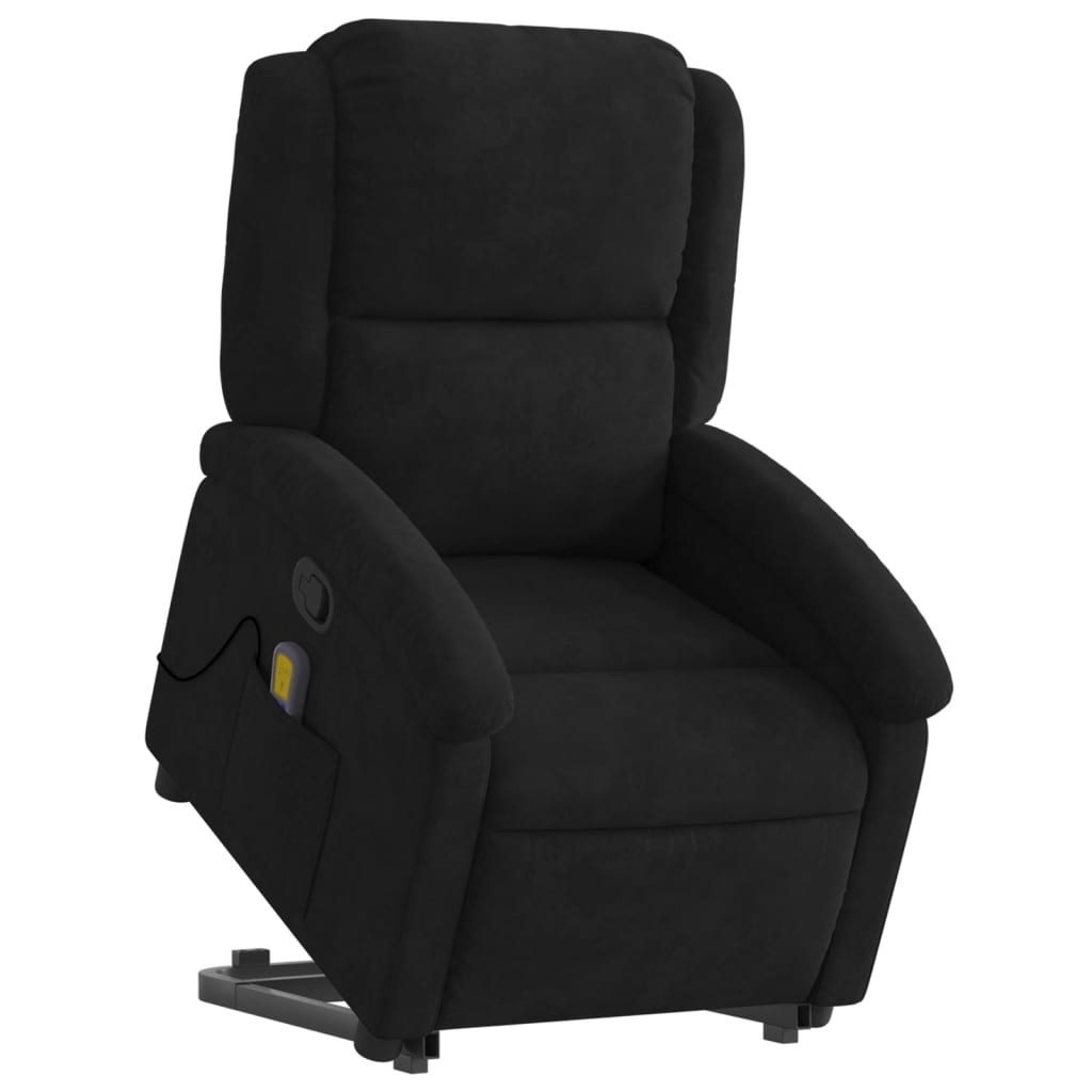 Fauteuil de massage inclinable Noir Velours Fauteuils vidaXL   