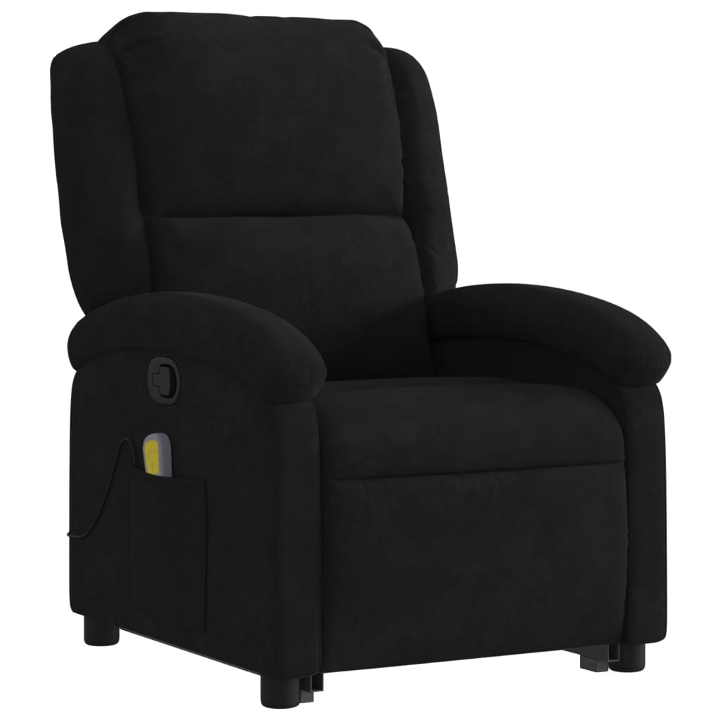 Fauteuil de massage inclinable Noir Velours Fauteuils vidaXL   