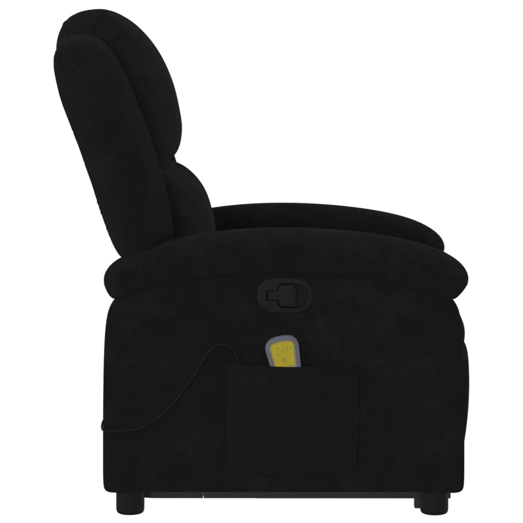 Fauteuil de massage inclinable Noir Velours Fauteuils vidaXL   