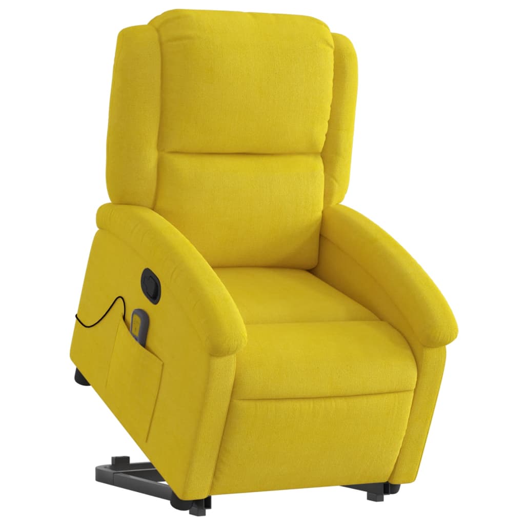 Fauteuil de massage inclinable Jaune Velours Fauteuils vidaXL   