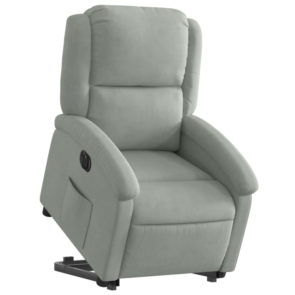 Fauteuil inclinable électrique gris clair velours Fauteuils vidaXL   