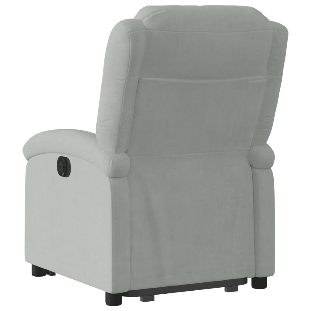 Fauteuil inclinable électrique gris clair velours Fauteuils vidaXL   