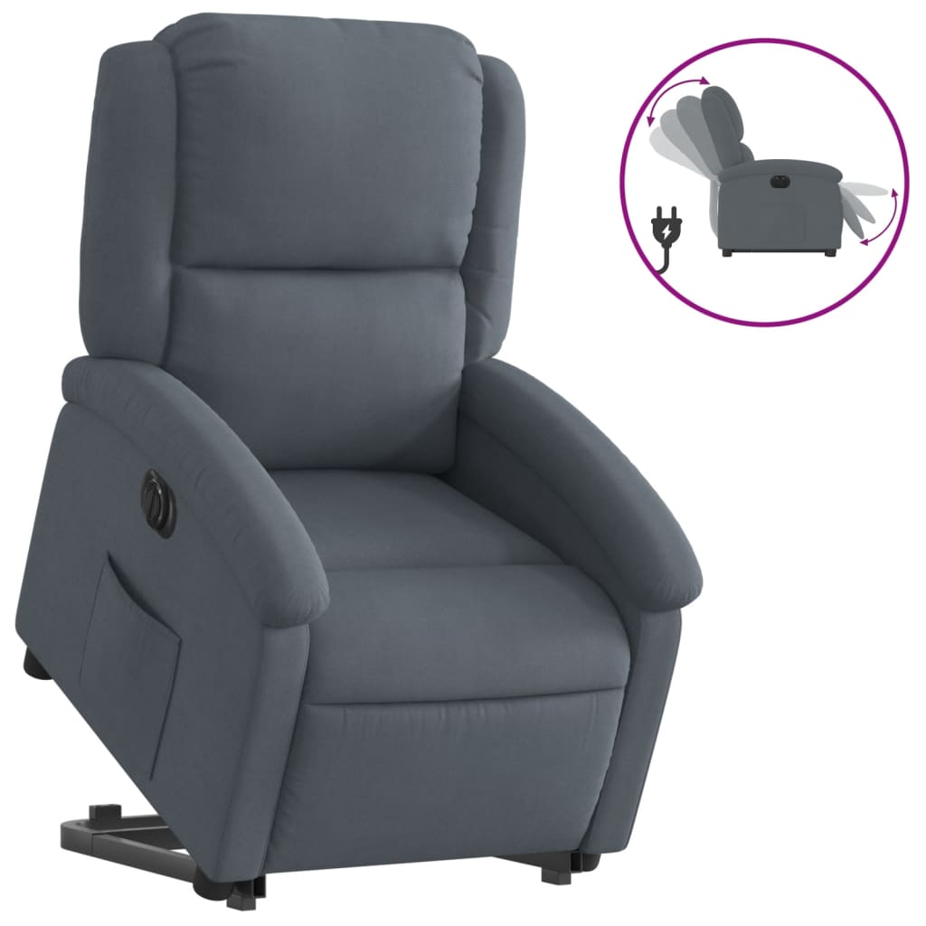 Fauteuil inclinable électrique gris foncé velours - Xios Store SNC