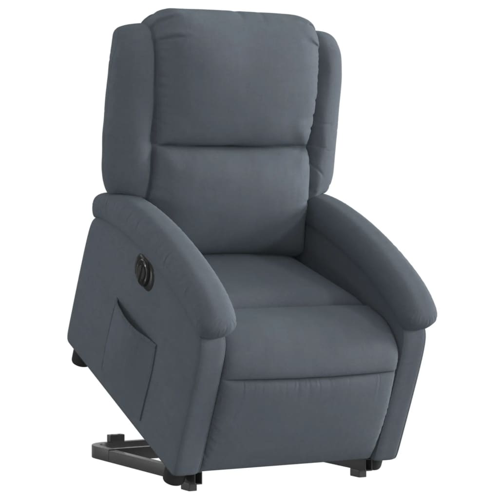 Fauteuil inclinable électrique gris foncé velours - Xios Store SNC