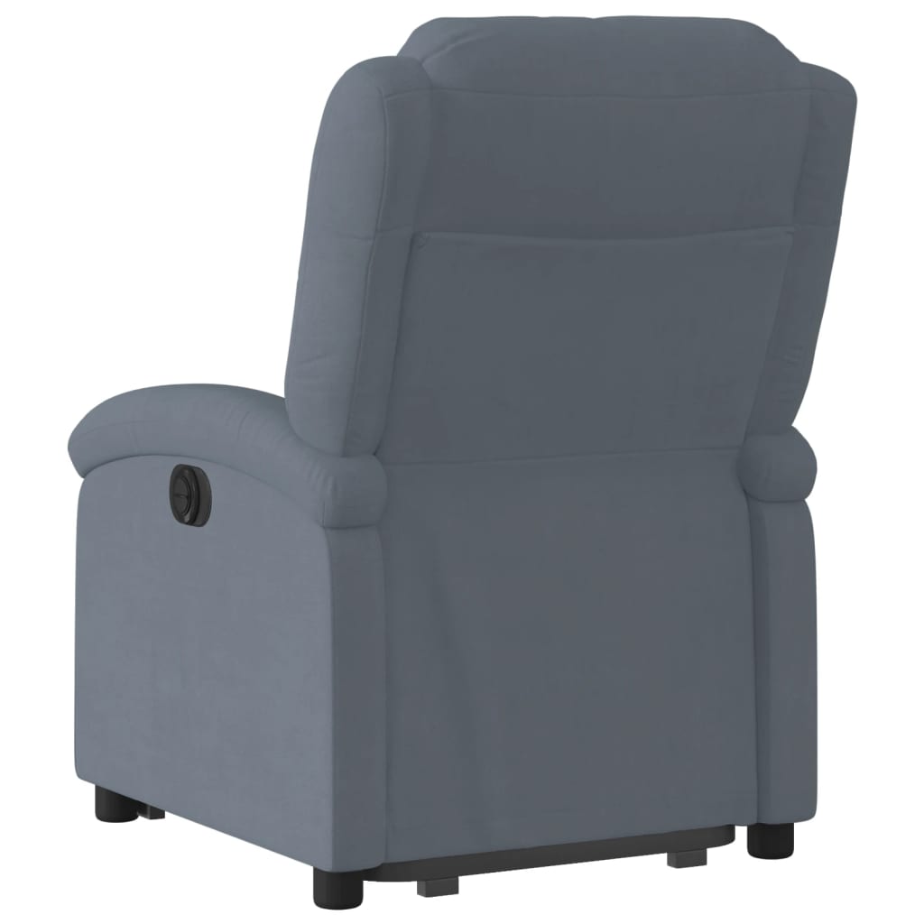 Fauteuil inclinable électrique gris foncé velours - Xios Store SNC