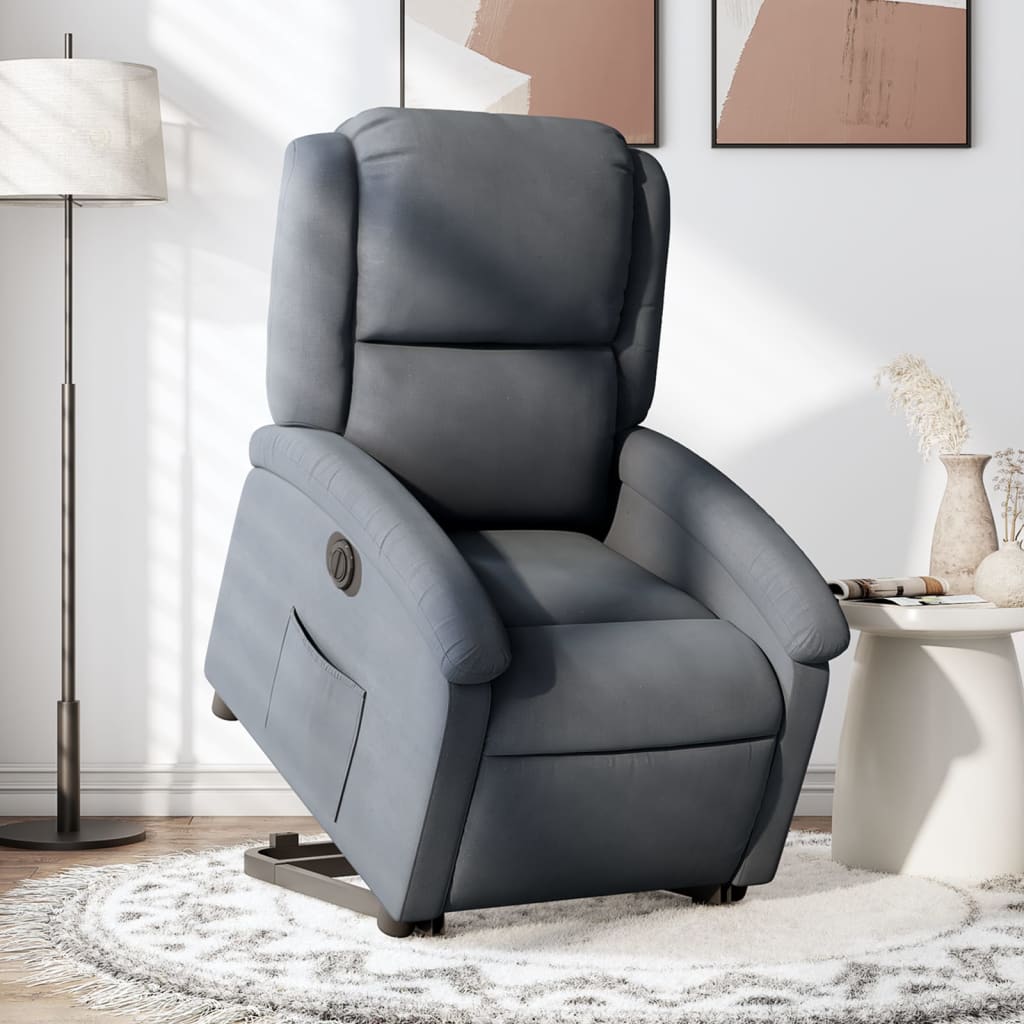 Fauteuil inclinable électrique gris foncé velours - Xios Store SNC