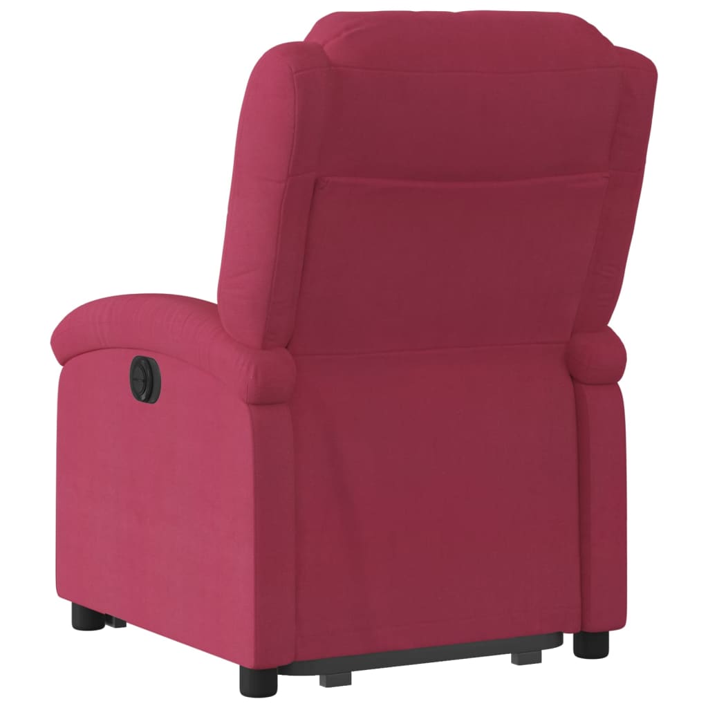 Fauteuil inclinable électrique rouge bordeaux velours - Xios Store SNC