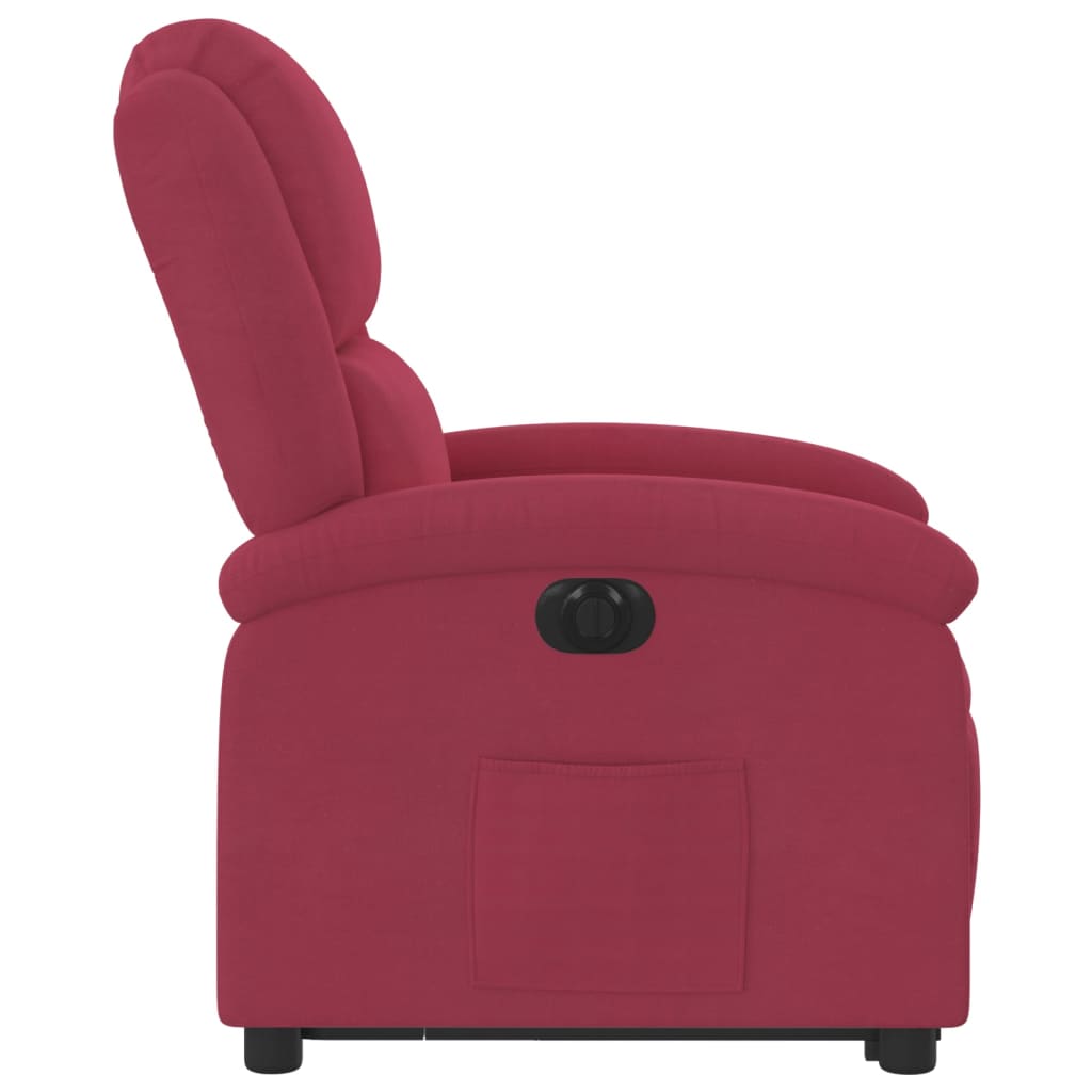 Fauteuil inclinable électrique rouge bordeaux velours - Xios Store SNC