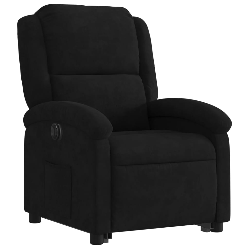 Fauteuil inclinable électrique noir velours - Xios Store SNC