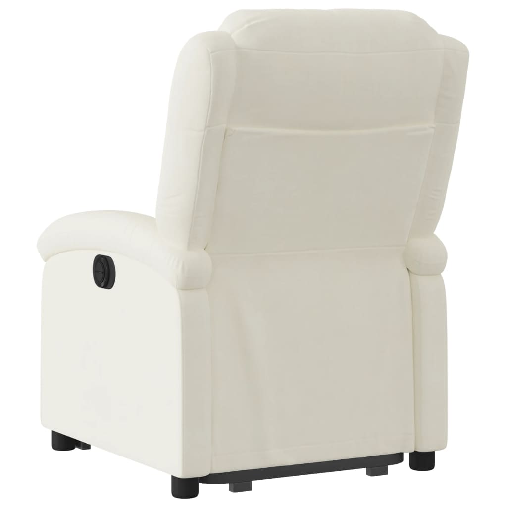 Fauteuil inclinable électrique crème velours - Xios Store SNC