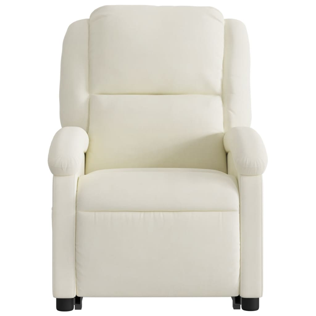 Fauteuil inclinable électrique crème velours - Xios Store SNC