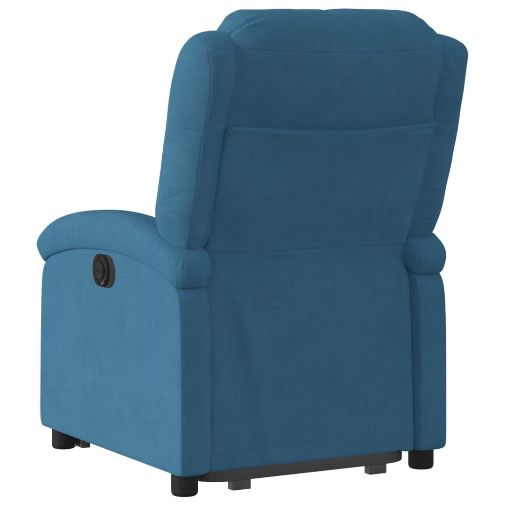 Fauteuil inclinable électrique bleu velours - Xios Store SNC