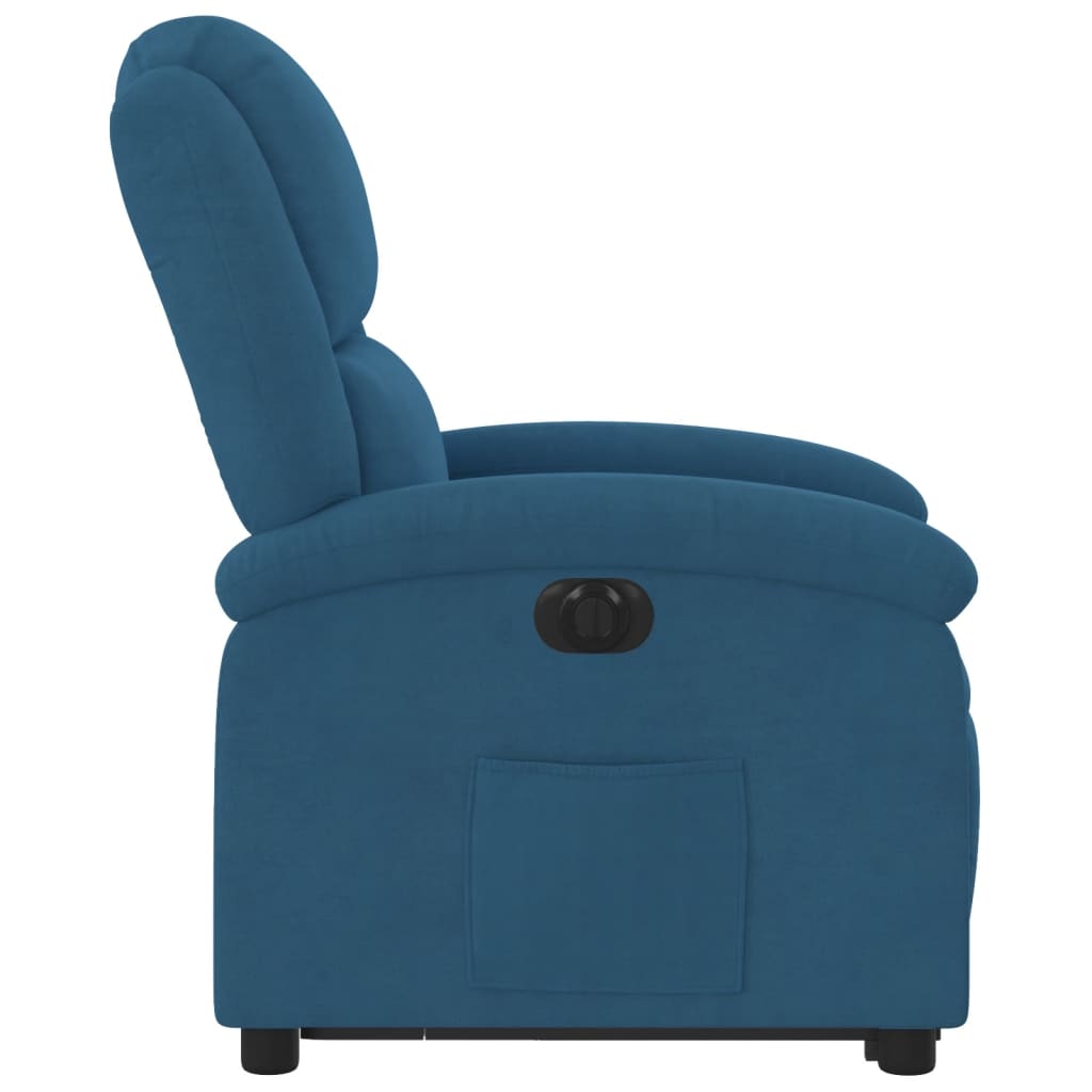 Fauteuil inclinable électrique bleu velours - Xios Store SNC