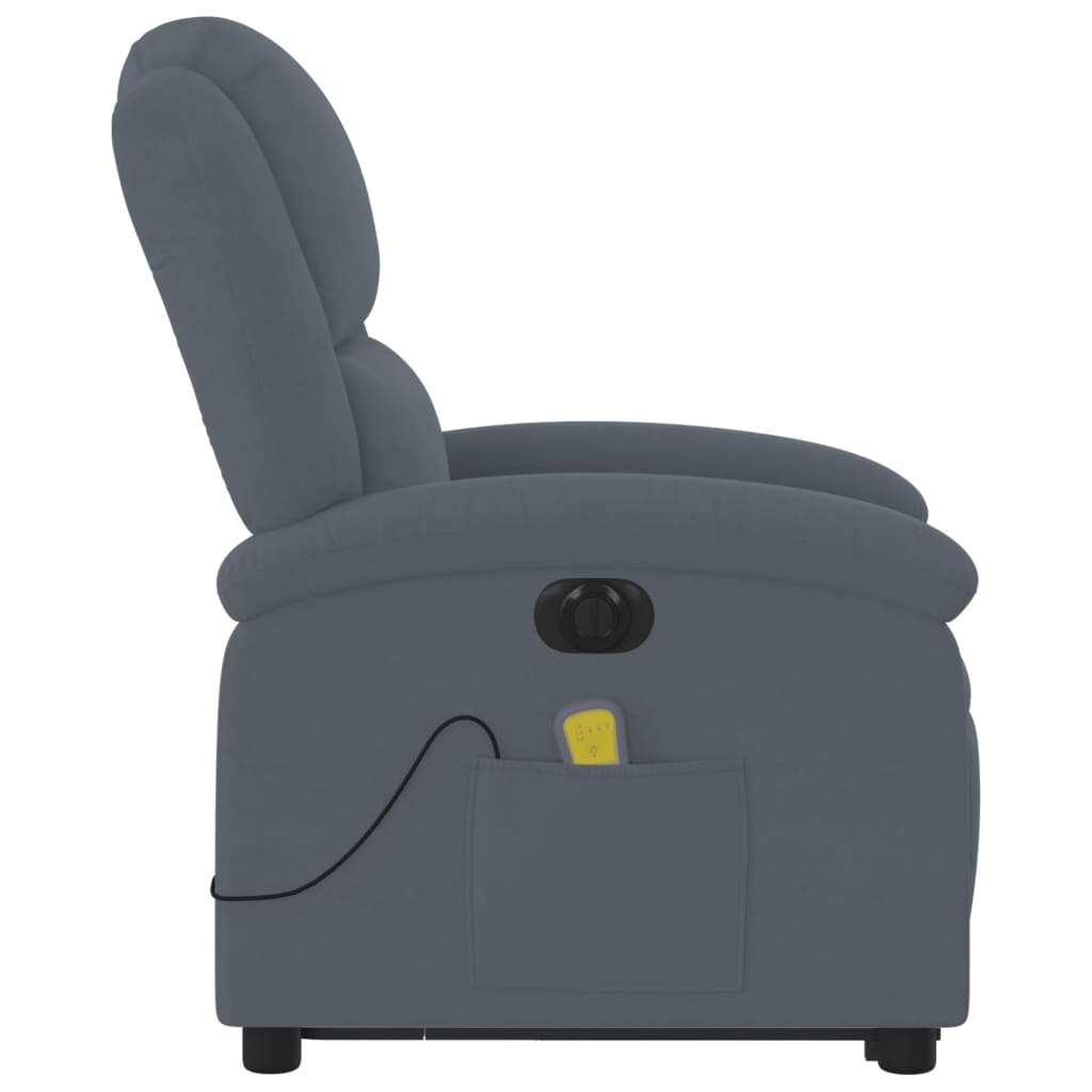 Fauteuil inclinable de massage électrique gris foncé velours - Xios Store SNC