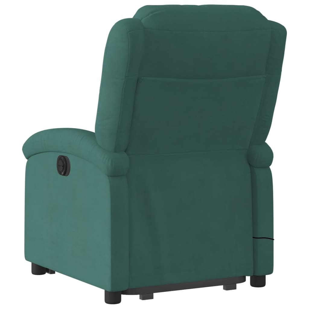 Fauteuil inclinable de massage électrique vert foncé velours Fauteuils vidaXL   