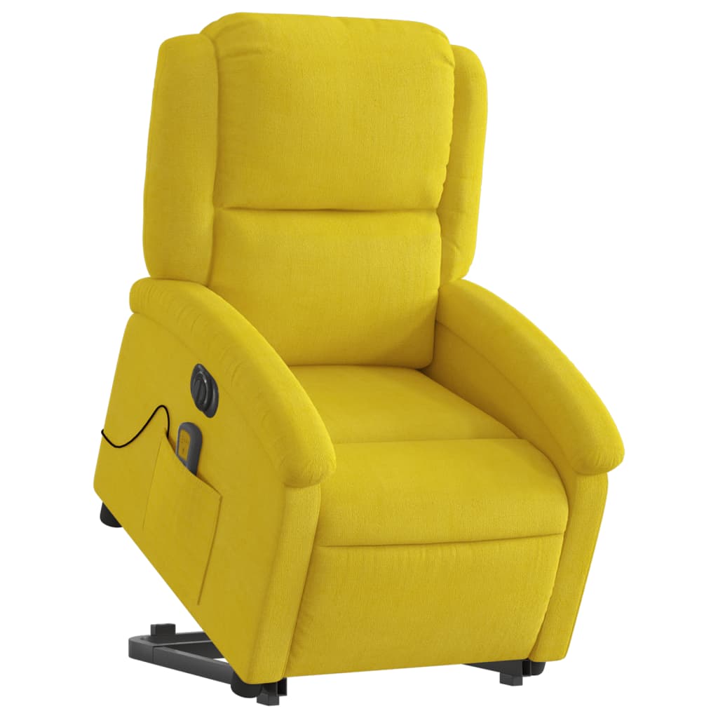 Fauteuil inclinable de massage électrique jaune velours Fauteuils vidaXL   