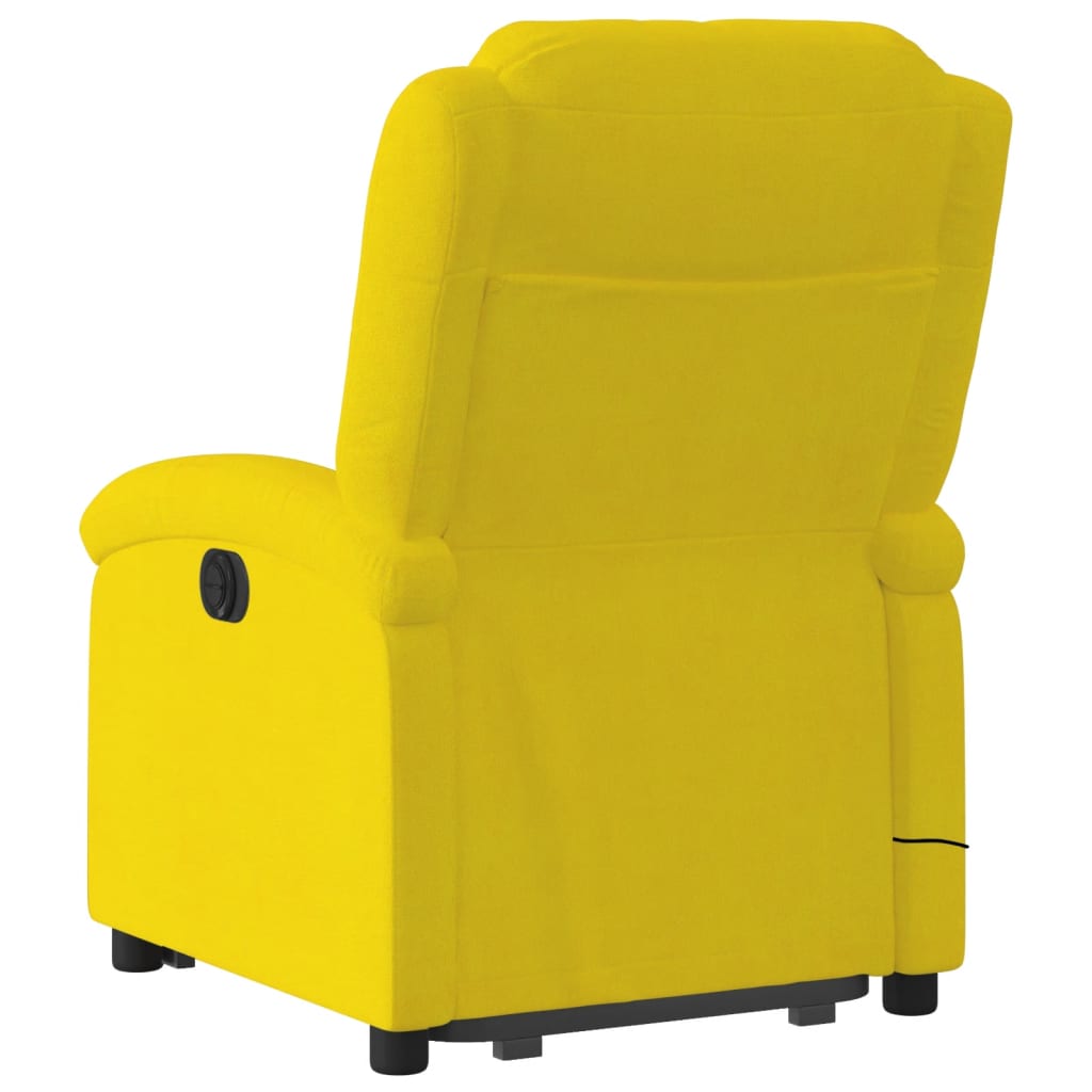 Fauteuil inclinable de massage électrique jaune velours Fauteuils vidaXL   