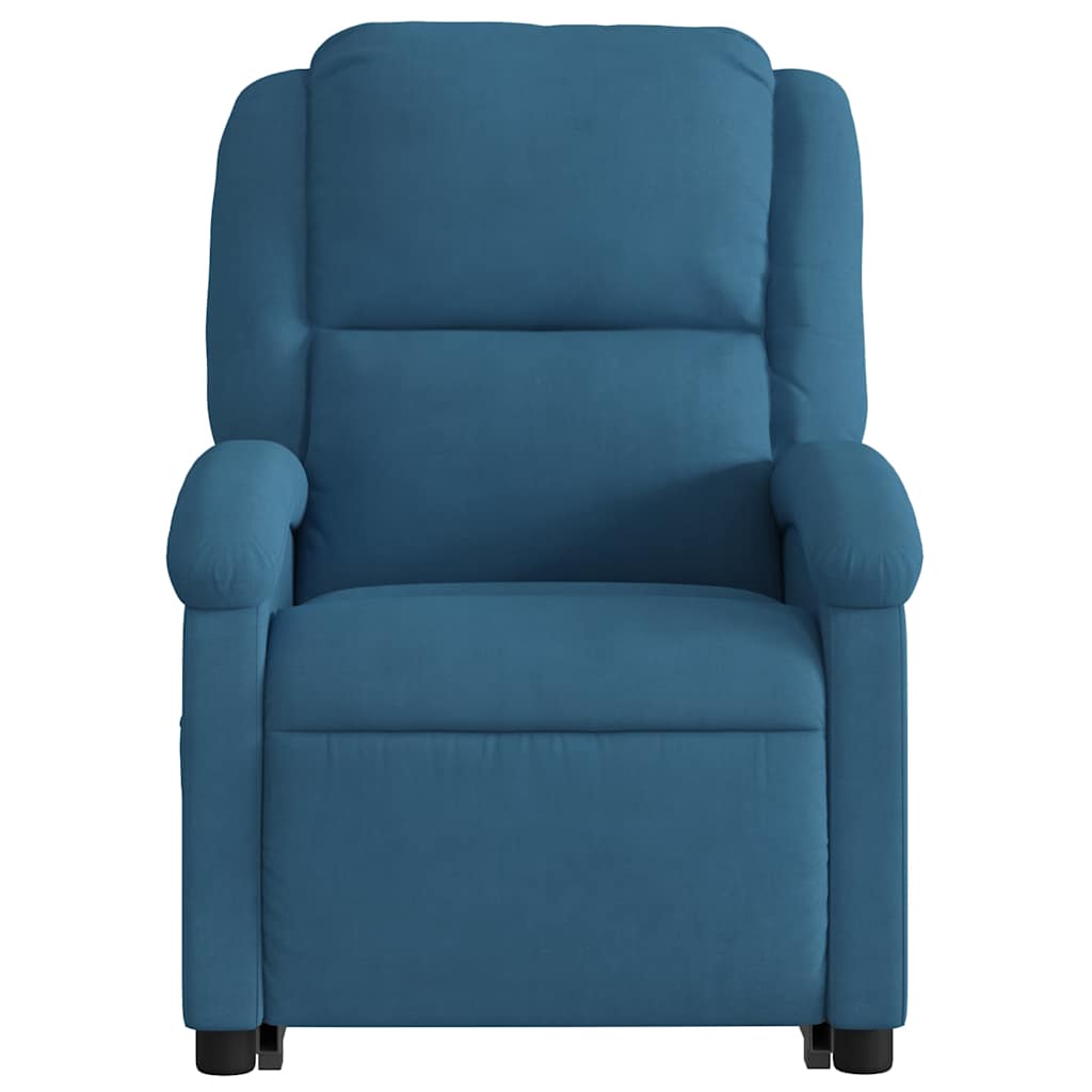 Fauteuil inclinable de massage électrique bleu velours Fauteuils vidaXL   