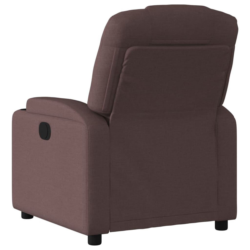 Fauteuil inclinable électrique Marron foncé Tissu Fauteuils vidaXL   