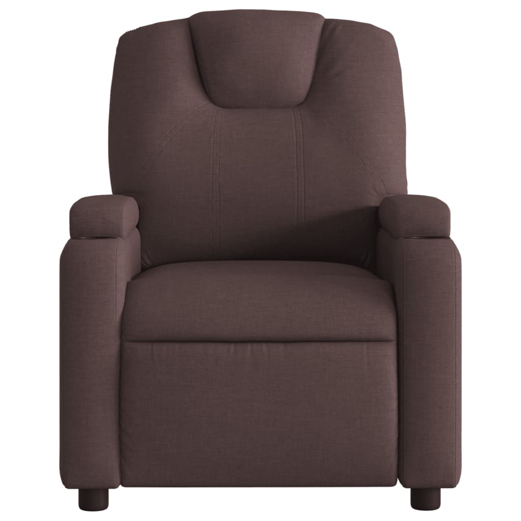 Fauteuil inclinable électrique Marron foncé Tissu Fauteuils vidaXL   