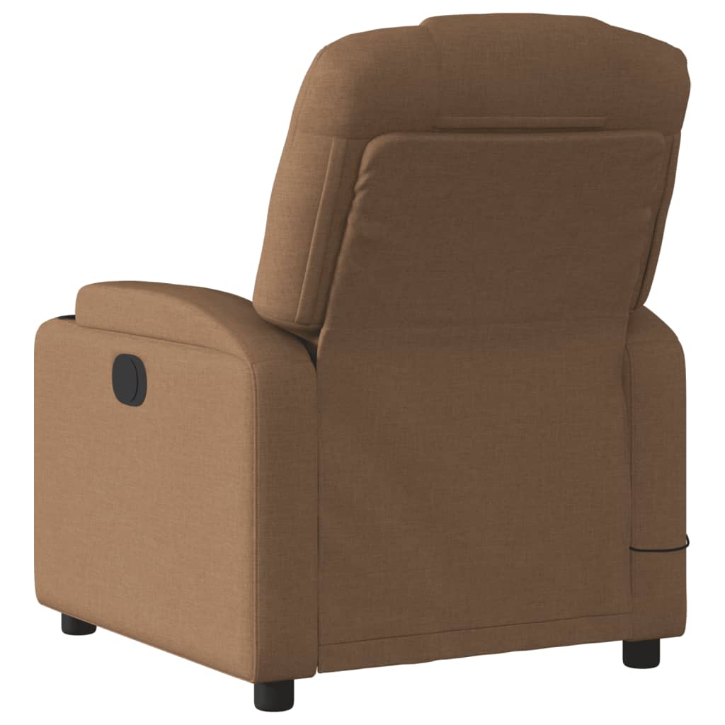 Fauteuil inclinable de massage électrique marron tissu Fauteuils vidaXL   