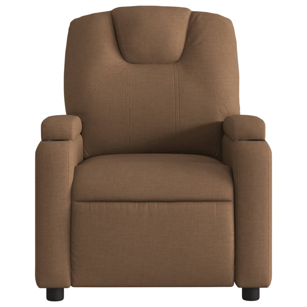 Fauteuil inclinable de massage électrique marron tissu Fauteuils vidaXL   