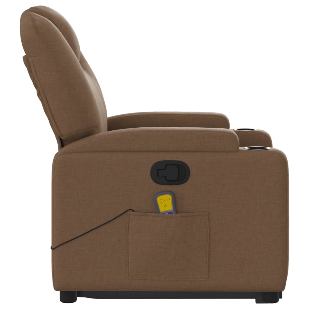 Fauteuil de massage inclinable Marron Tissu Fauteuils vidaXL   