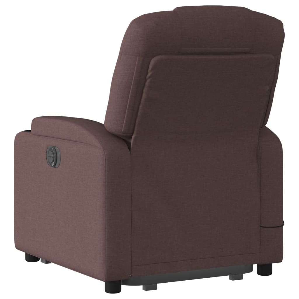 Fauteuil inclinable de massage Marron foncé Tissu Fauteuils vidaXL   