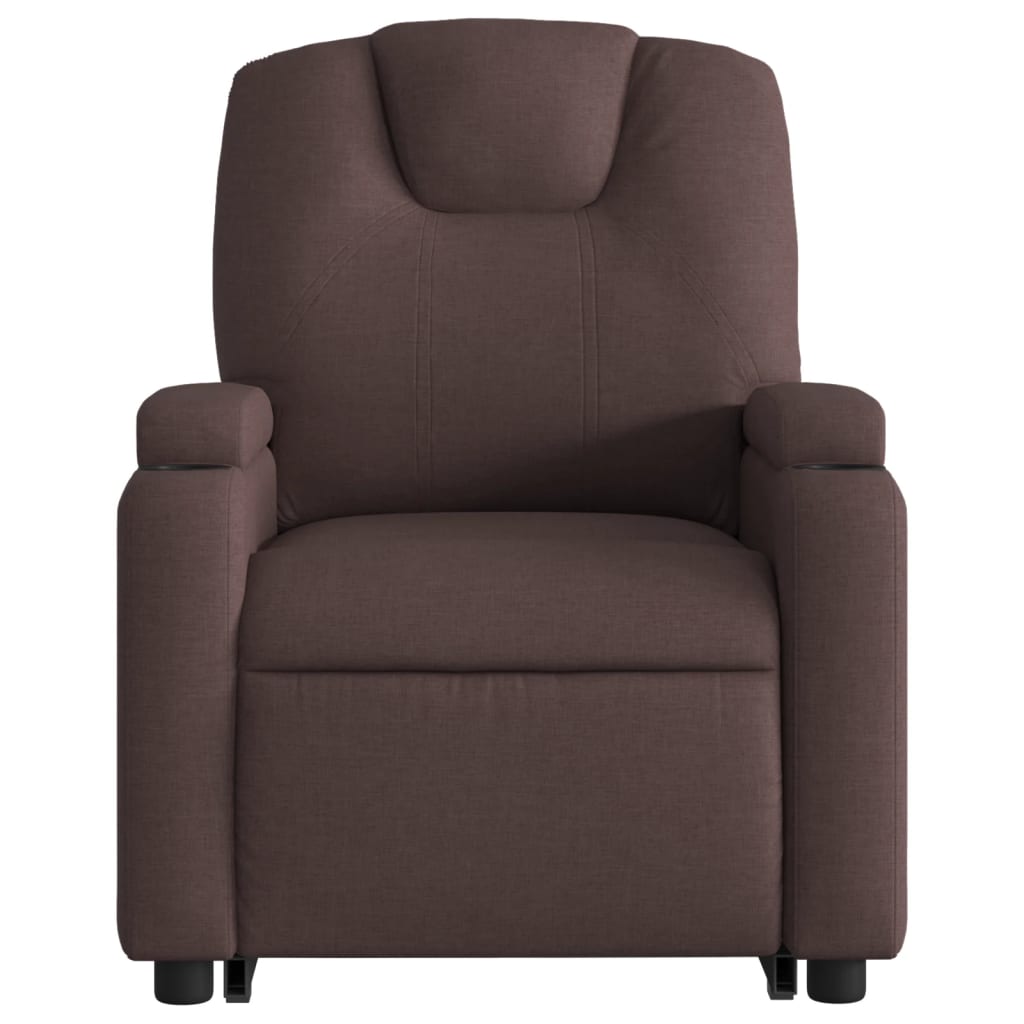 Fauteuil inclinable de massage Marron foncé Tissu Fauteuils vidaXL   