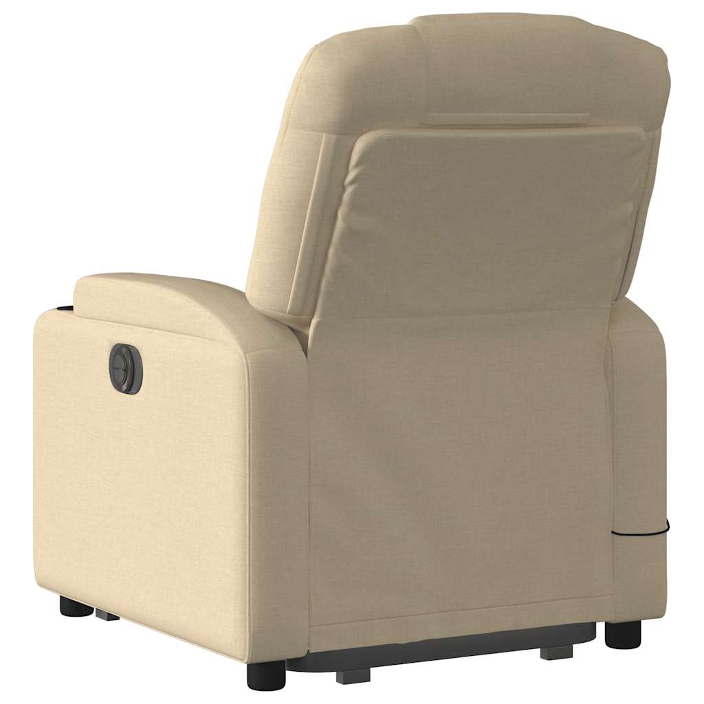 Fauteuil inclinable de massage Crème Tissu Fauteuils vidaXL